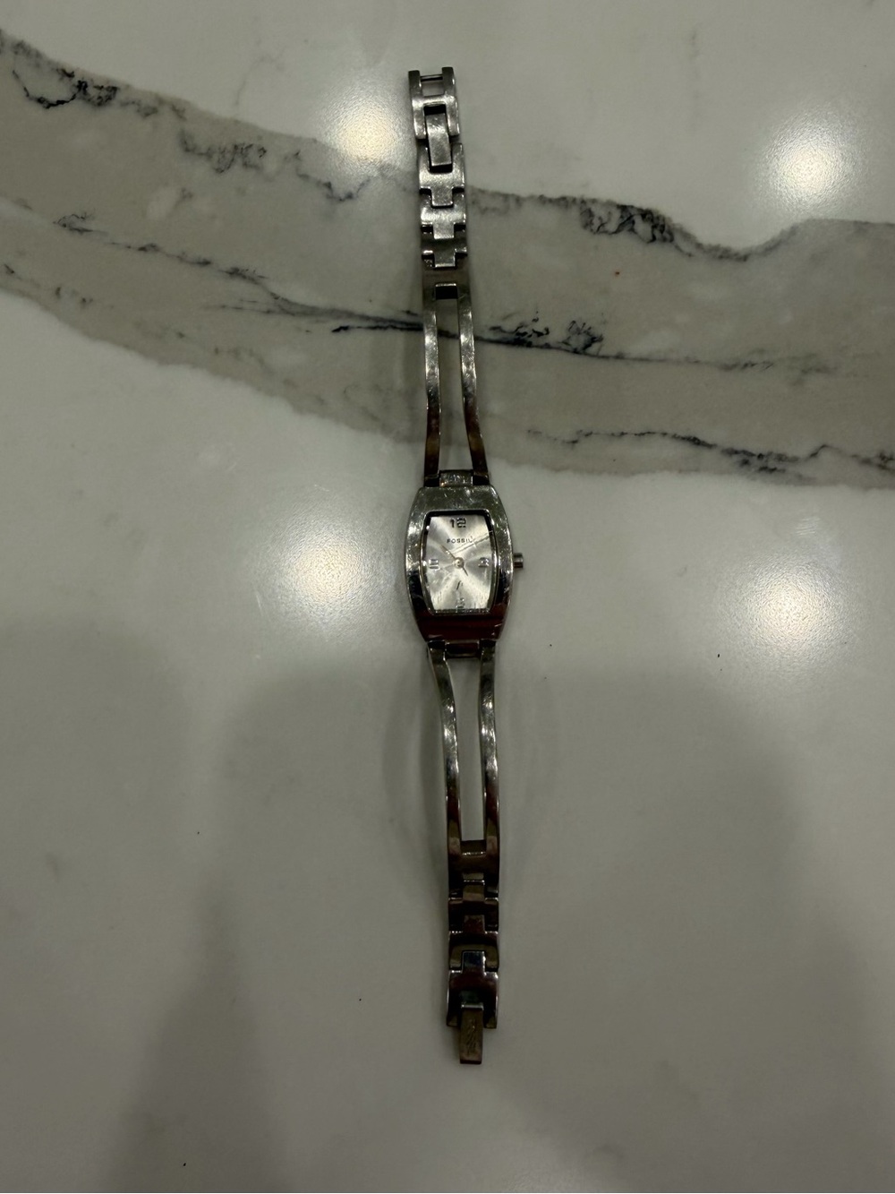 fossil vintage silver bracelet watch